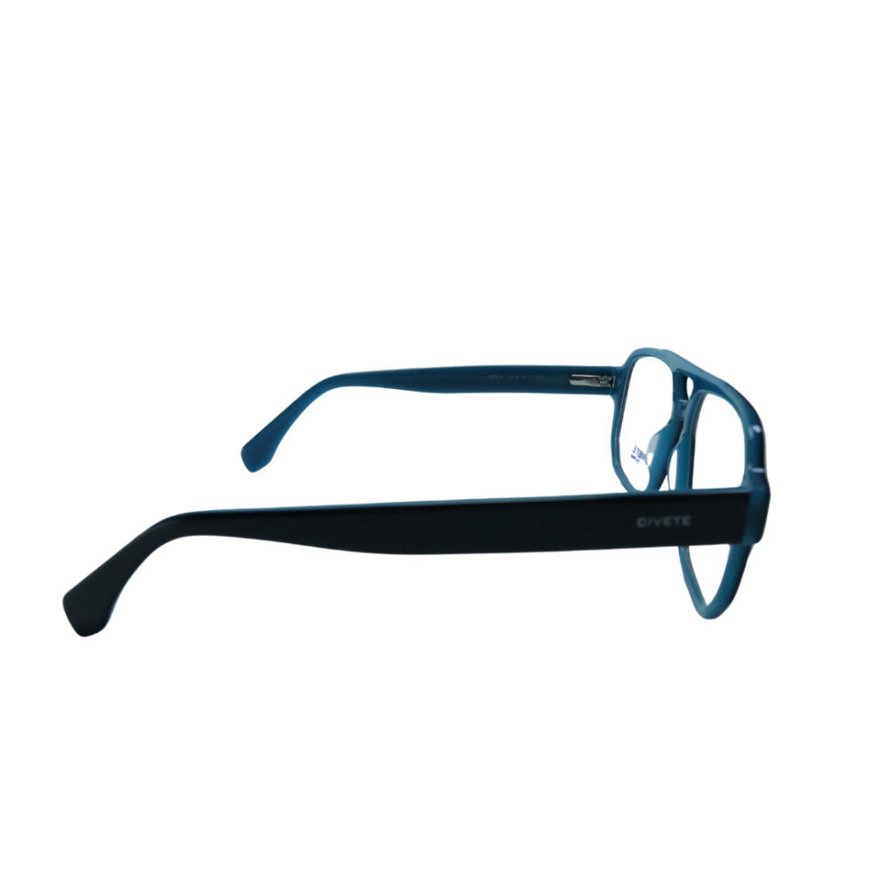 Matte Blue Rectangular Eye Frame - Image 2