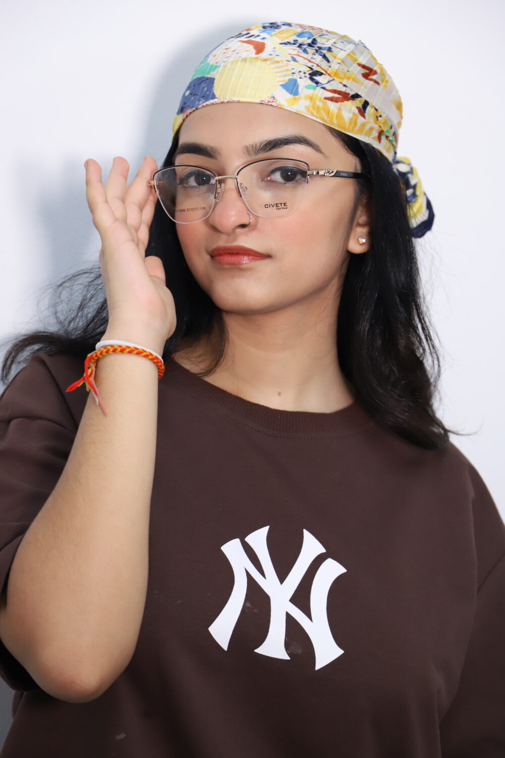 Light Brown Semi-Rimless Glasses - Image 3